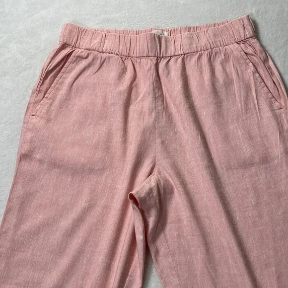 Lou & Grey Crosshatch Soft Stretch Linen Blend Pants Womens M - Picture 3 of 13